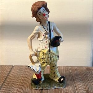 Charming Clown Figurine in Cream and Yellow